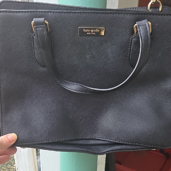 Kate Spade Black Satchel with Gold Details *SE ALL PHOTOS!!!* - Picture 9 of 10